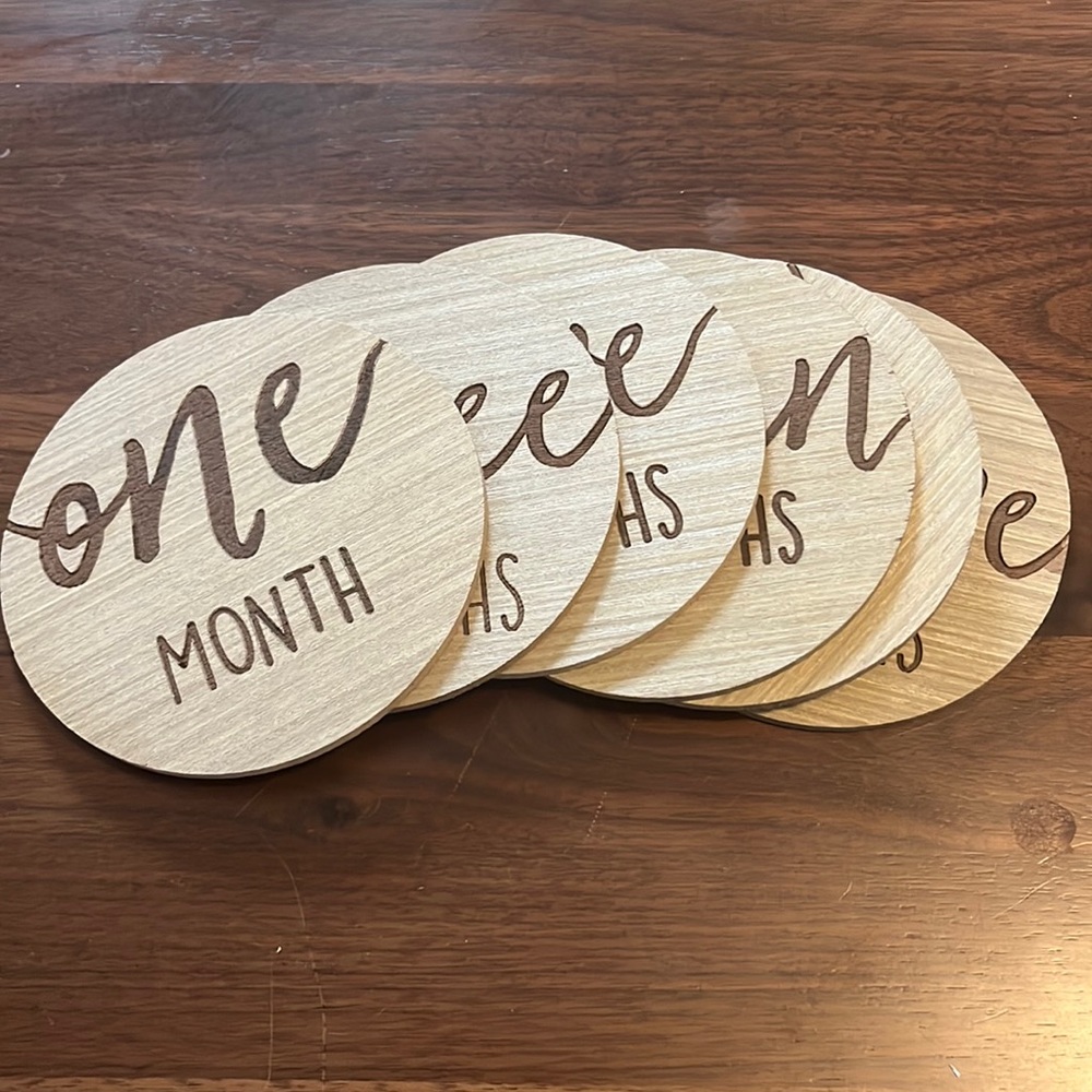 Wood Month Milestone Circles